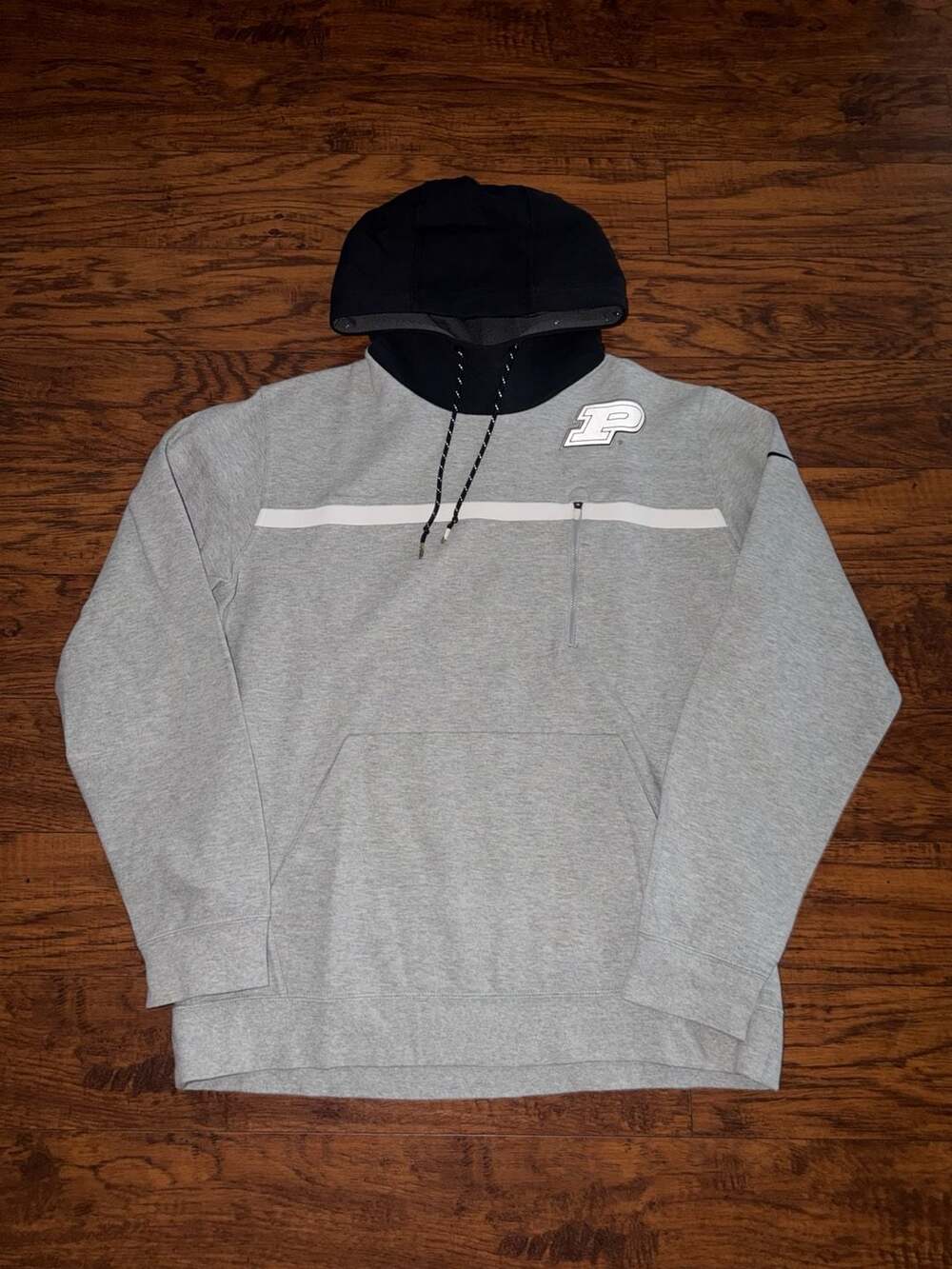 Nike Purdue Boilermakers Hoodie Size L Gray Black Pullover
